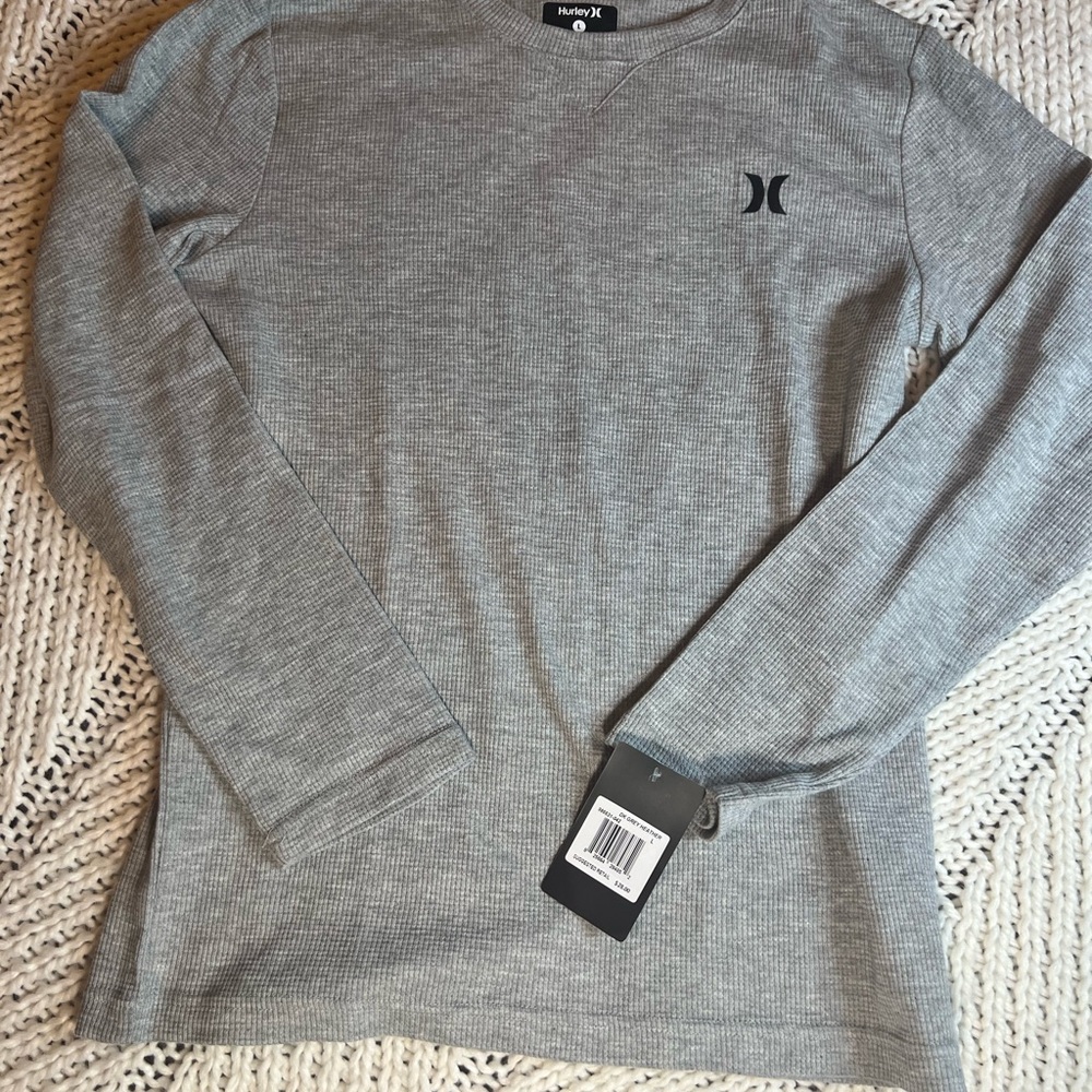 Boys 12-13 Large‎ Dark Grey Heather Long Sleeve Shirt New